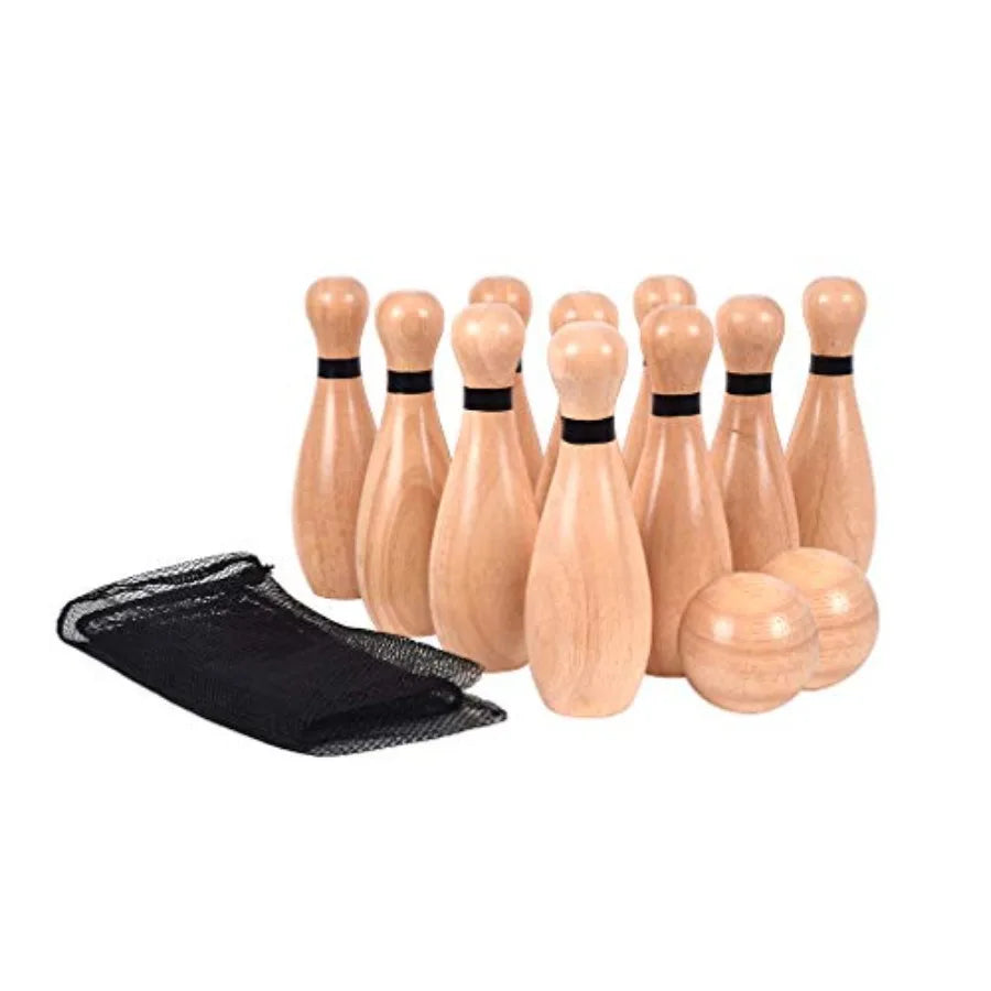 YAO HUI HUANG Outdoor Lawn Bowling Set Rubber Wood Composite