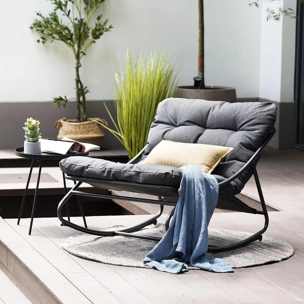 XMSJ Outdoor Metal Patio Rocking Chair For Indoor And Outdoor Use