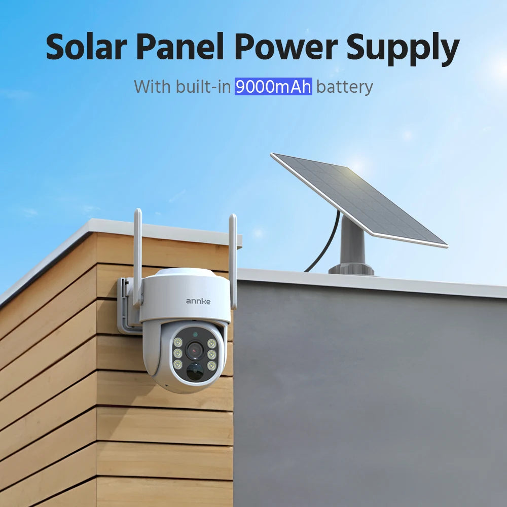 Annke 4MP solar security cameras 10CH 12 in LCD 2.4G 5.8G PTZ wifi security cameras PIR color night vision camera security wifi