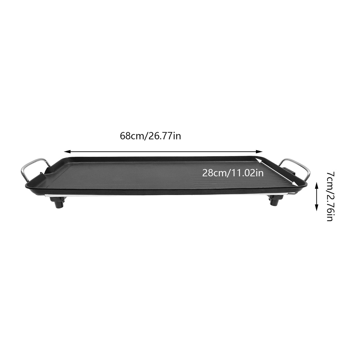 Electric Barbecue Grill, Outdoor Extra Larger Griddle Grill, 1500W Nonstick Electric Grill Plate, 5 Adjustable Temperature