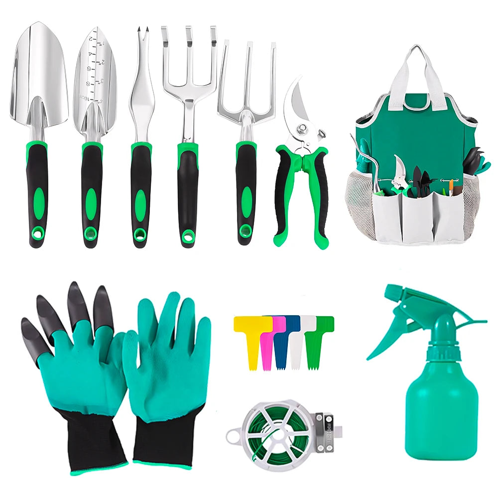 11Pc Outdoor Garden Tool Set With Ergonomic Grip Pruning Tools
