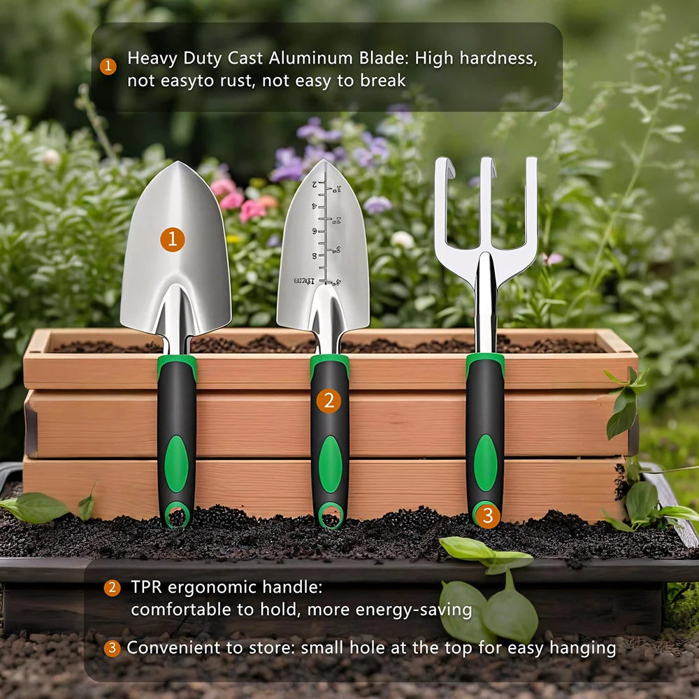 11Pc Outdoor Garden Tool Set With Ergonomic Grip Pruning Tools