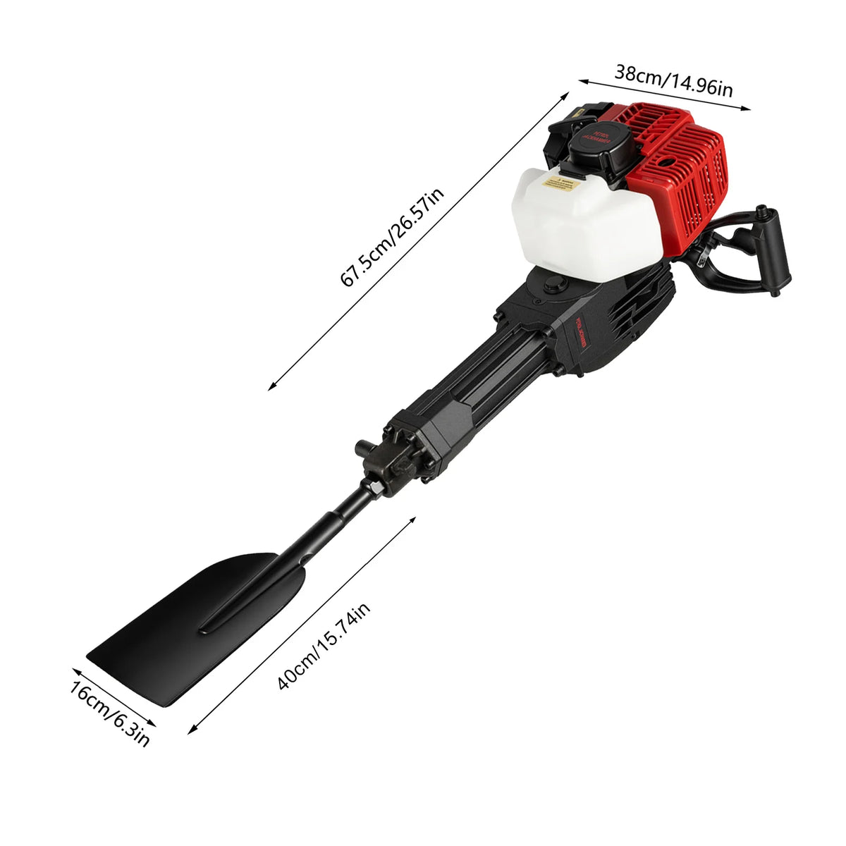 2-Stroke Garden Tree Digger 52cc 1900W, Portable Tree Transplanting Tool with Impact Shovel, Root Digger for Landscaping