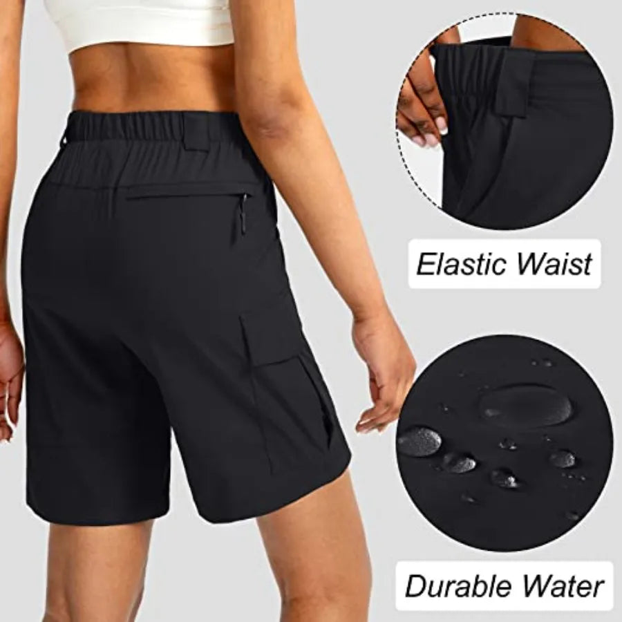 Womens Hiking Cargo Shorts With Pockets Quick Dry Lightweight