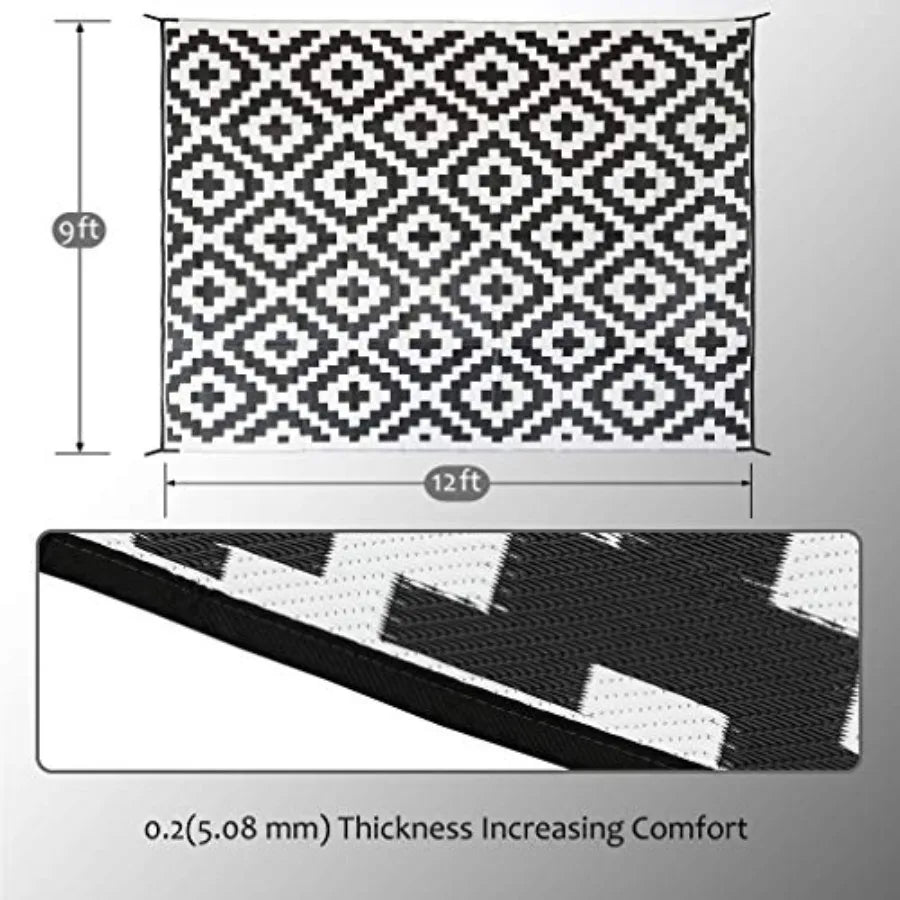Waterproof Outdoor Rug for Patio Deck Backyard Camping