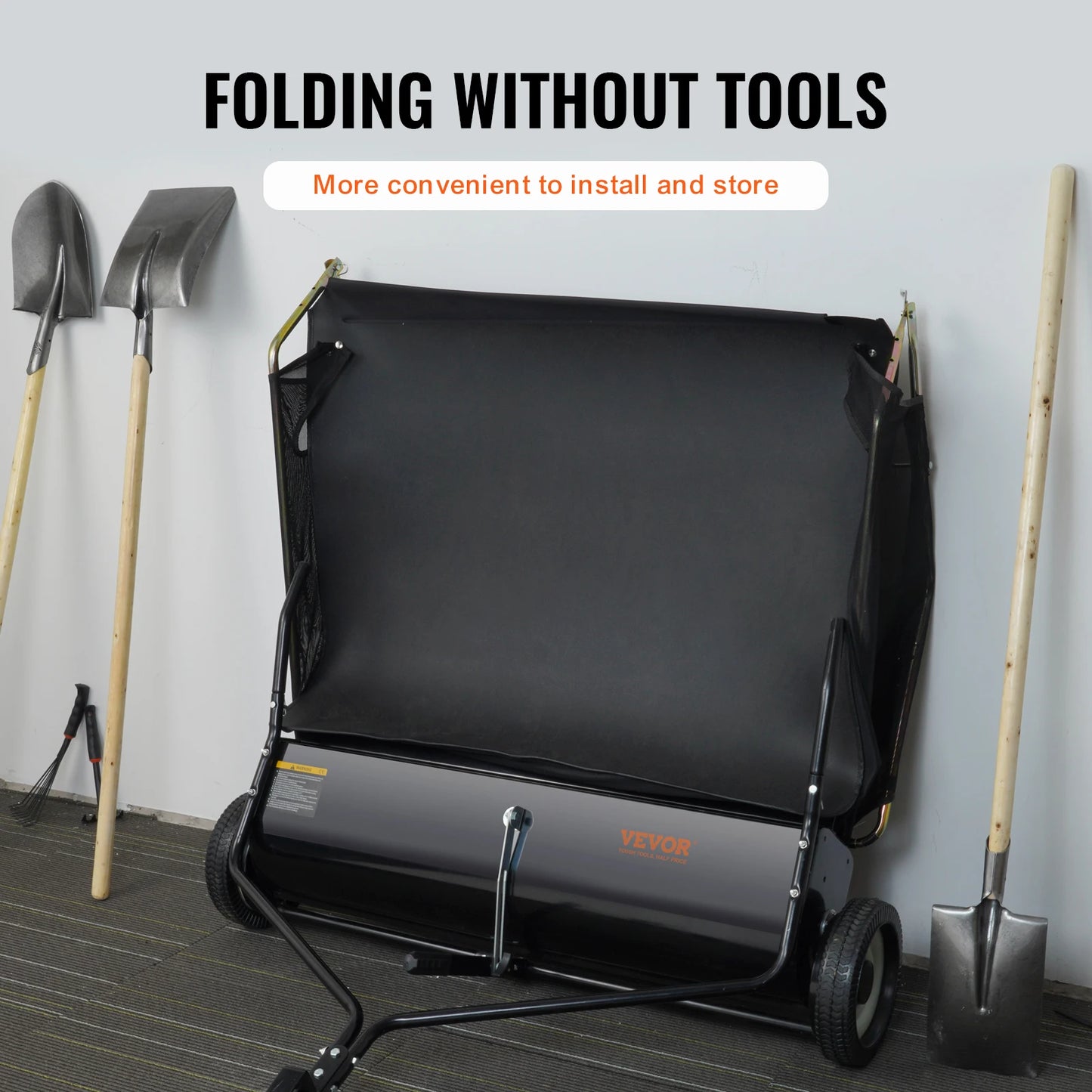 SucceBuy Tow Behind Lawn Sweeper Large Capacity Leaf Grass Collector