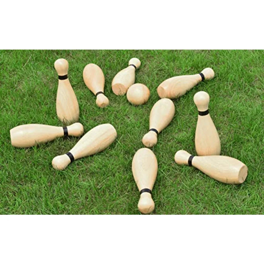 YAO HUI HUANG Outdoor Lawn Bowling Set Rubber Wood Composite