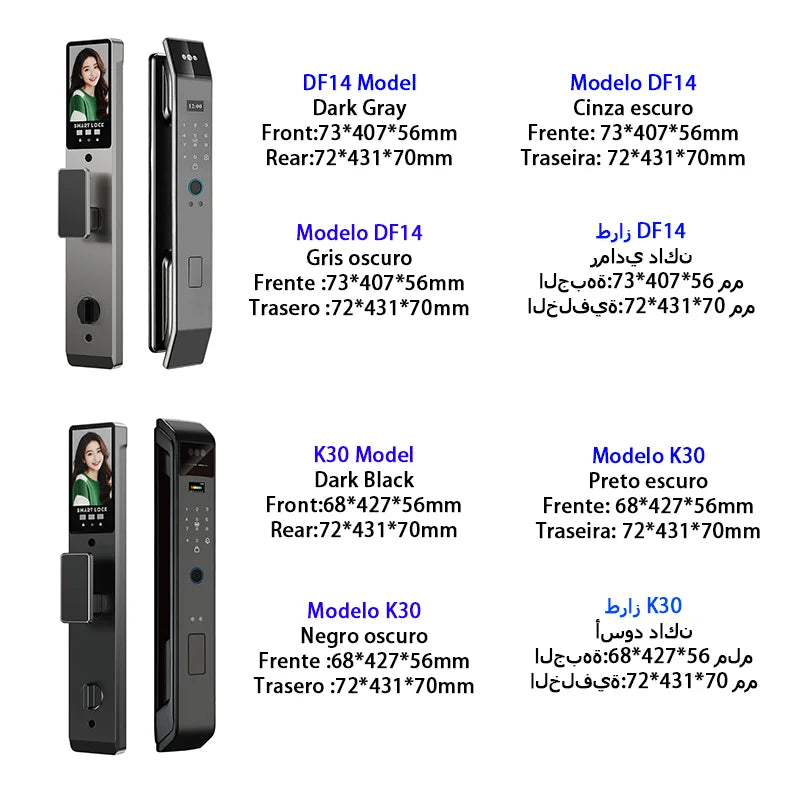 YKESDL Smart Lock With Camera 3D Face Recognition And Fingerprint