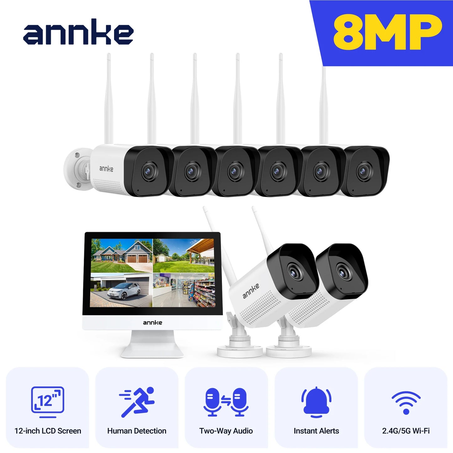 ANNKE 8MP WiFi Security Camera System With 4K Night Vision