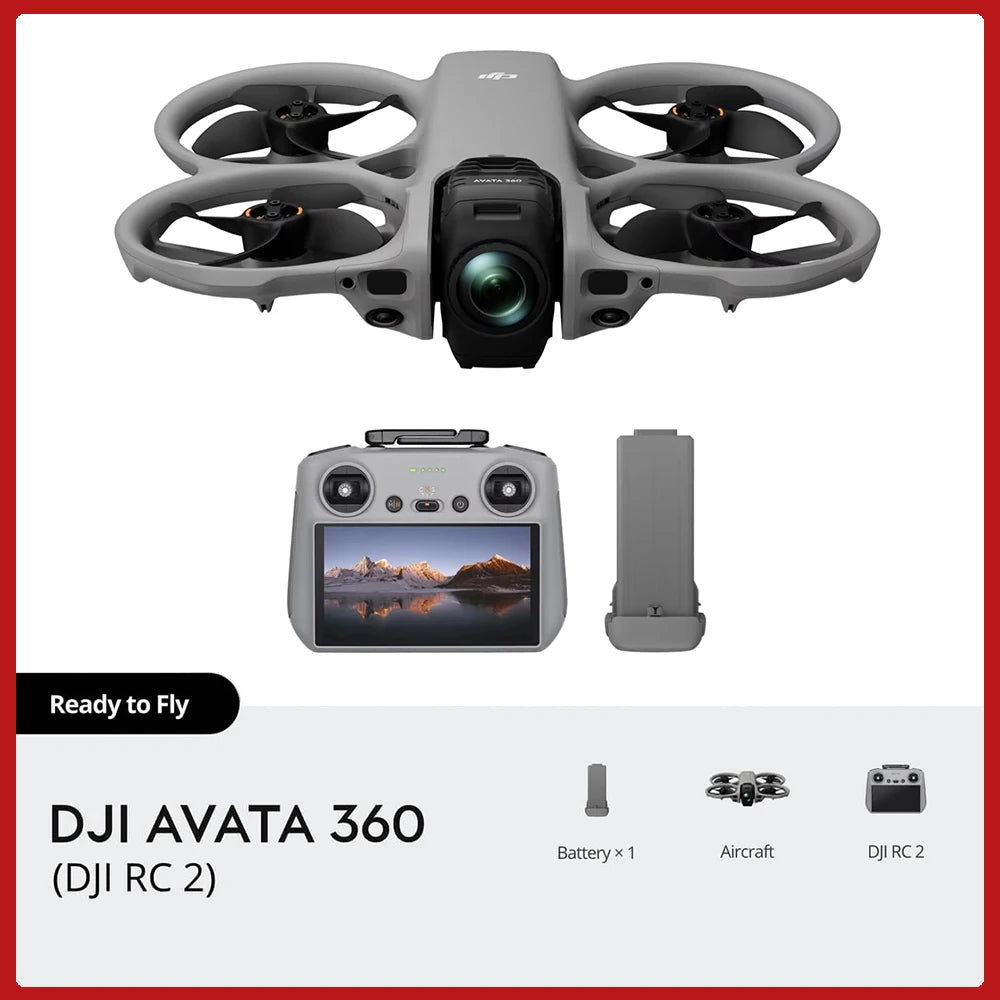 DJI Avata 360 Drone Dual Modes 360° & Single Lens Drone With 1-Inch 8K 360° Imaging for FPV & Aerial Filming 360° Camera Drone With Propeller Guard Elevate 360° View O4+ FHD Video Transmission