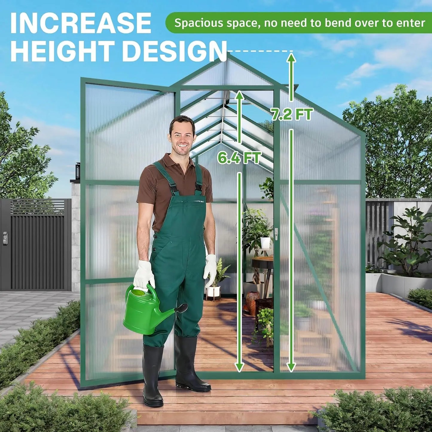 Outdoor Greenhouse With Aluminum Frame And Polycarbonate Panels