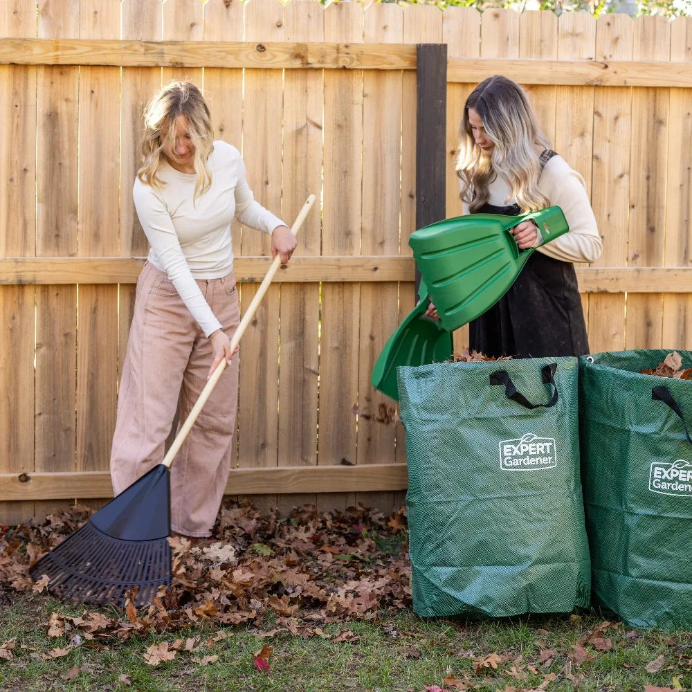Wooden Handle Poly Leaf Rake for Garden Lawn Cleanup