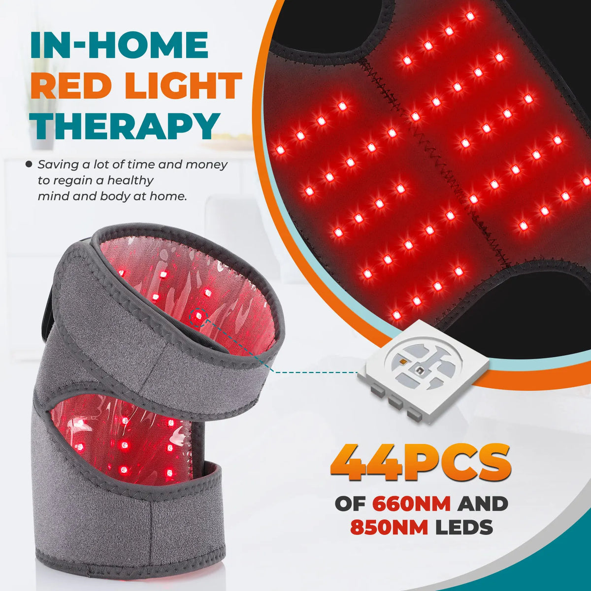 Red Light Knee Massager 660&850nm Shoulder Elbow Heating Massage Support Brace Rechargeable Muscle Relax Pad