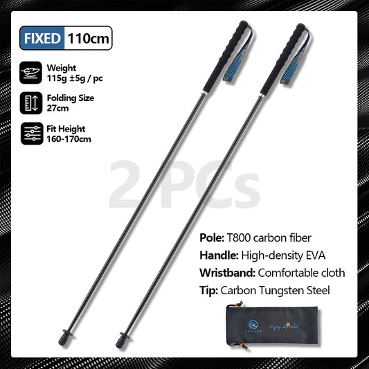 OKHEALING Carbon Fiber Trekking Poles Telescopic Hiking Sticks