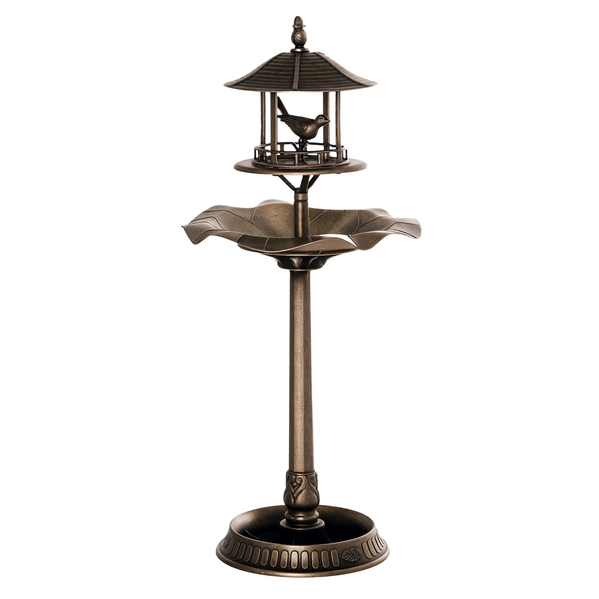 3-in-1 Outdoor Pedestal Bird Bath Garden Décor Feeder Planter Resin Freestanding