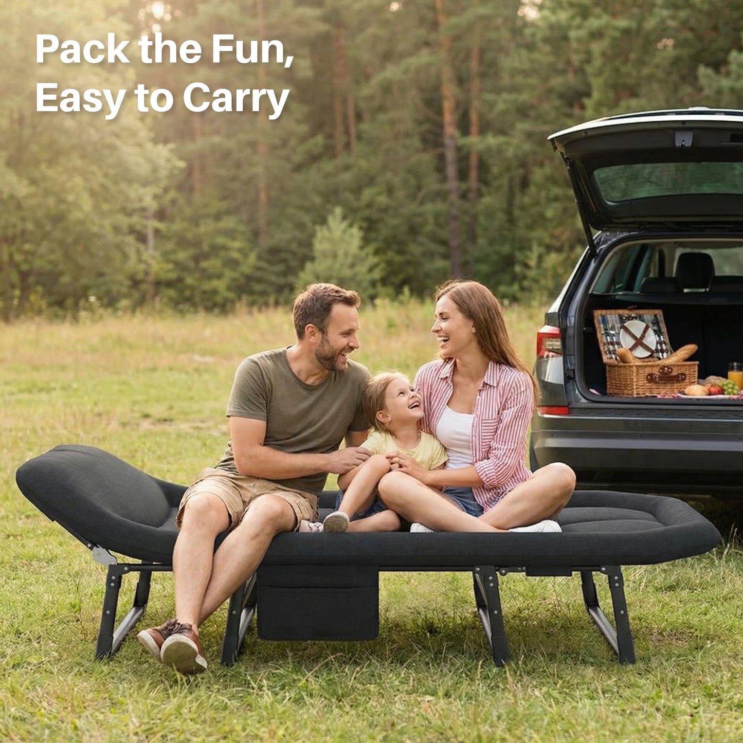 JHK Folding Camping Cot With Mattress 450lb Capacity