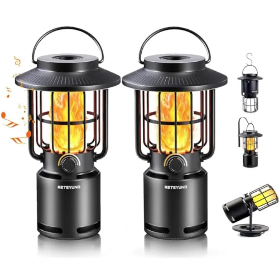 Outdoor Speakers Bluetooth Waterproof Patio10W Wireless Portable LED Flame Light Speaker with Torch Atmosphere for Patio/Yard/P