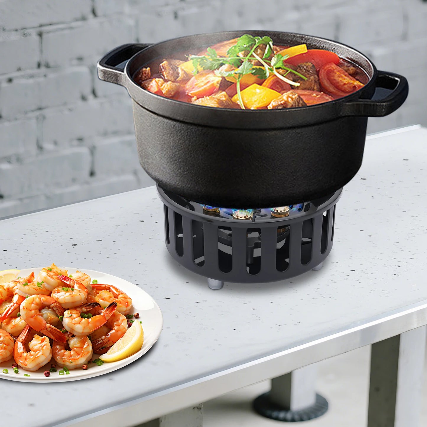 Portable Butane Propane Camping Stove With Adapters For Outdoor Cooking