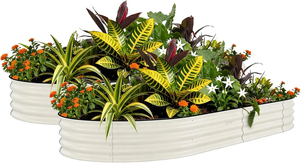 Tacleekii 4X10X1.5ft Galvanized Raised Garden Bed, 2 Pcs 18" Tall Deep Root Metal Planter Boxes, Rust-Resistant Flower Boxes Outdoor Kit for Plants Vegetables, Flowers, Herbs, Fruits, Rust Resistant