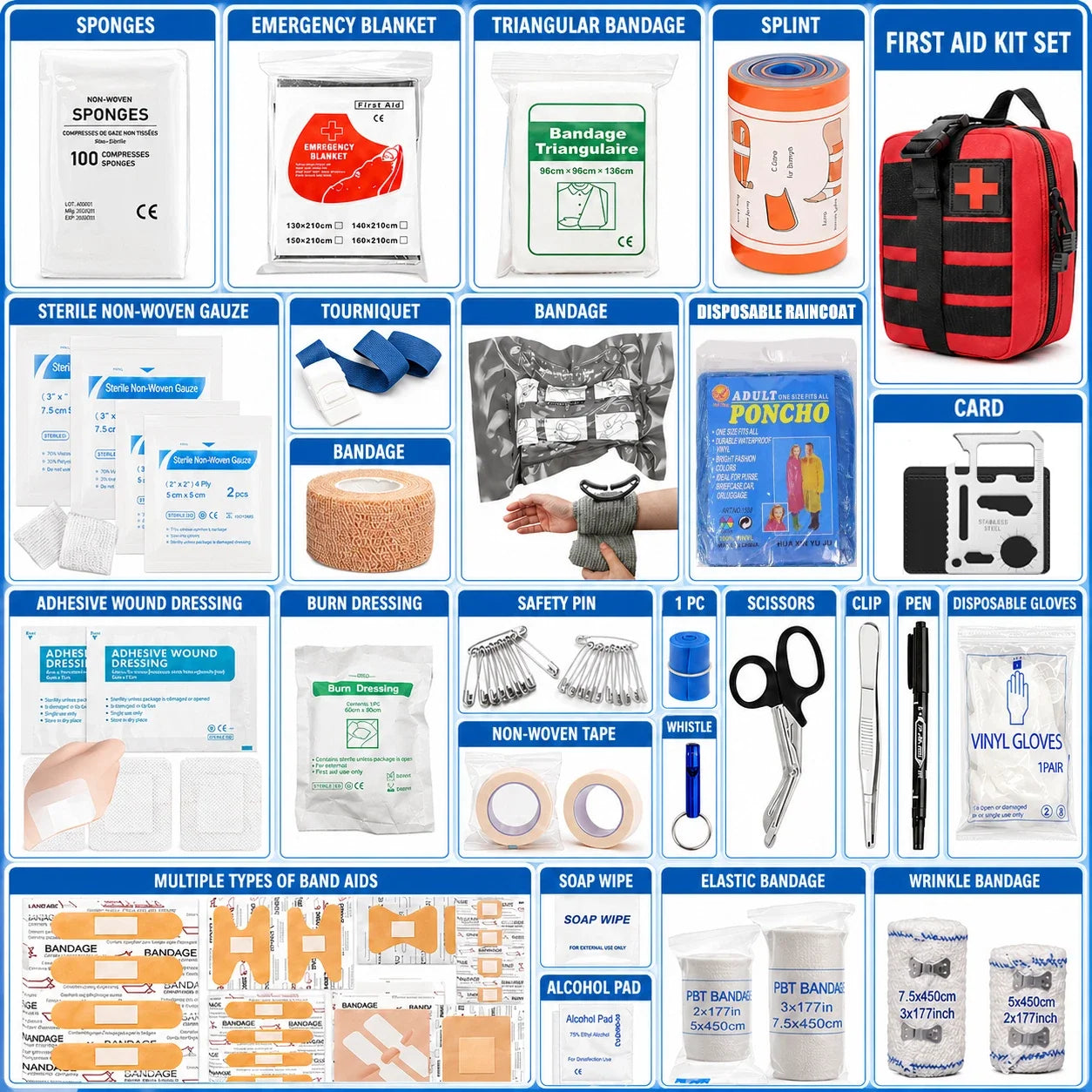 Emergency First Aid Kit 397Pcs Tourniquet Trauma Medical Bag Outdoor
