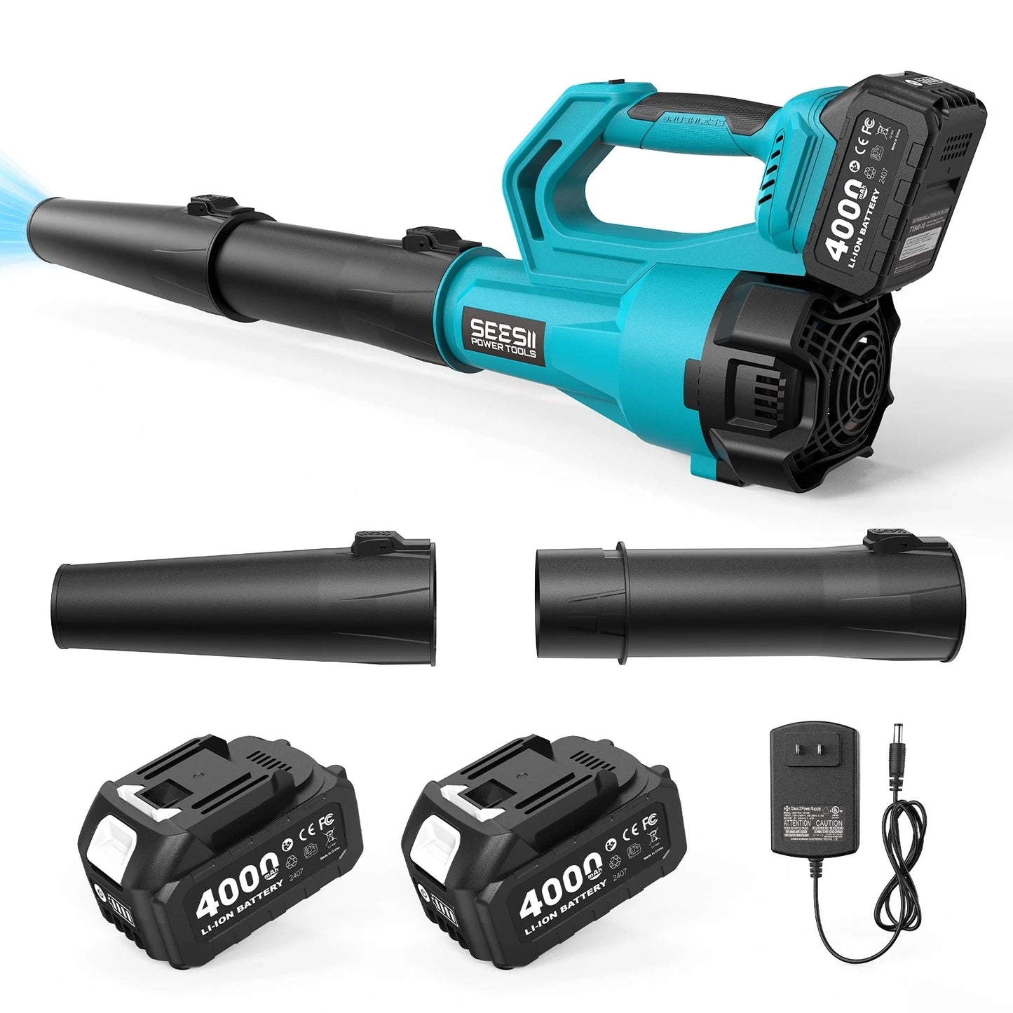 SeeSii Brushless Turbo Leaf Blower 900000RPM 780CFM Cordless Makita 18V