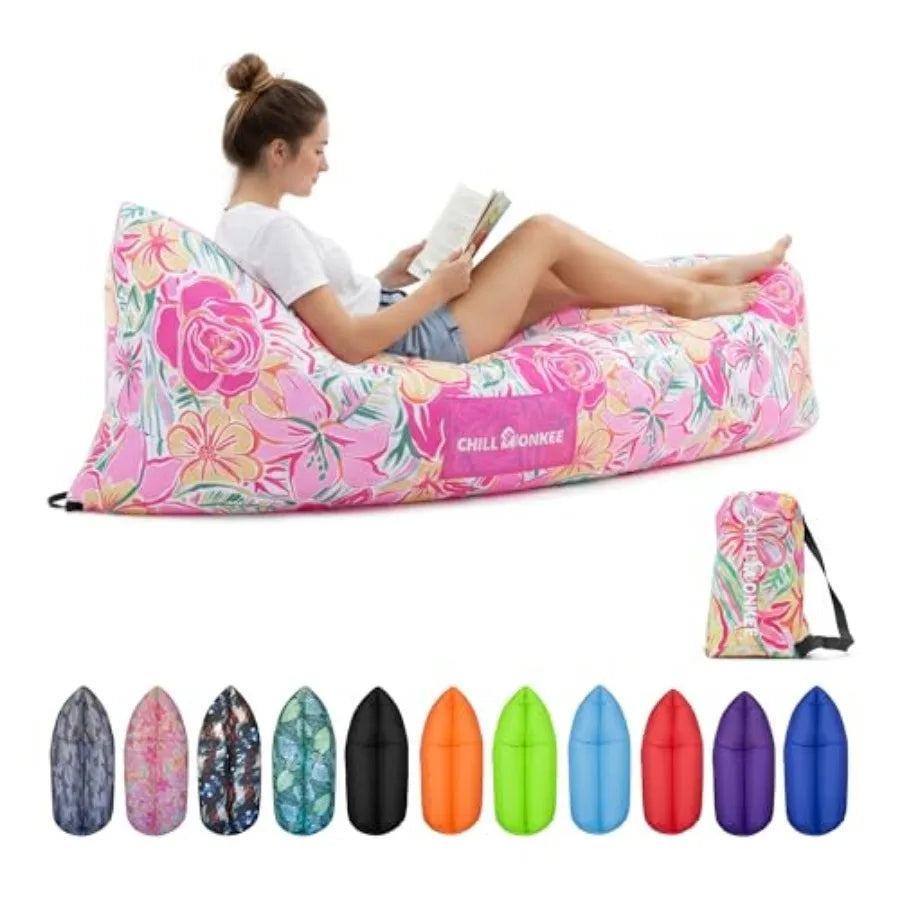 Portable Inflatable Lounger For Beach And Camping Self Inflating Air Couch