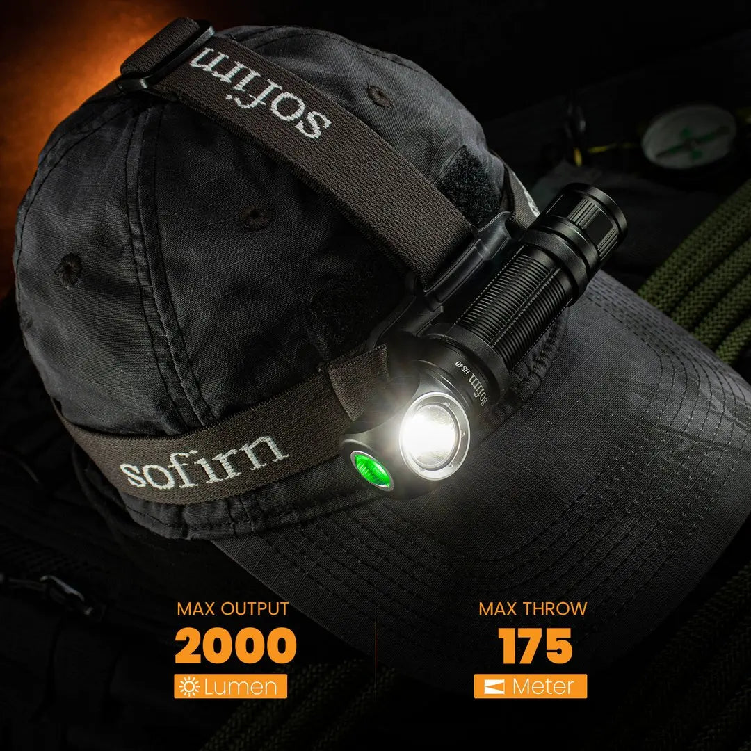 Sofirn HS40 USB C Rechargeable Headlamp 18650 Super Bright SST40 LED Torch 2000lm Flashlight with 2 Modes Power Indicator