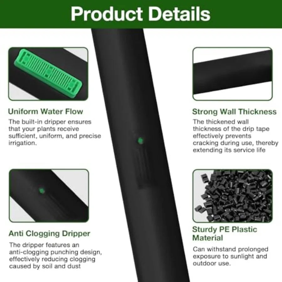 Drip Tape Irrigation Kit Reinforced PE Tubing System