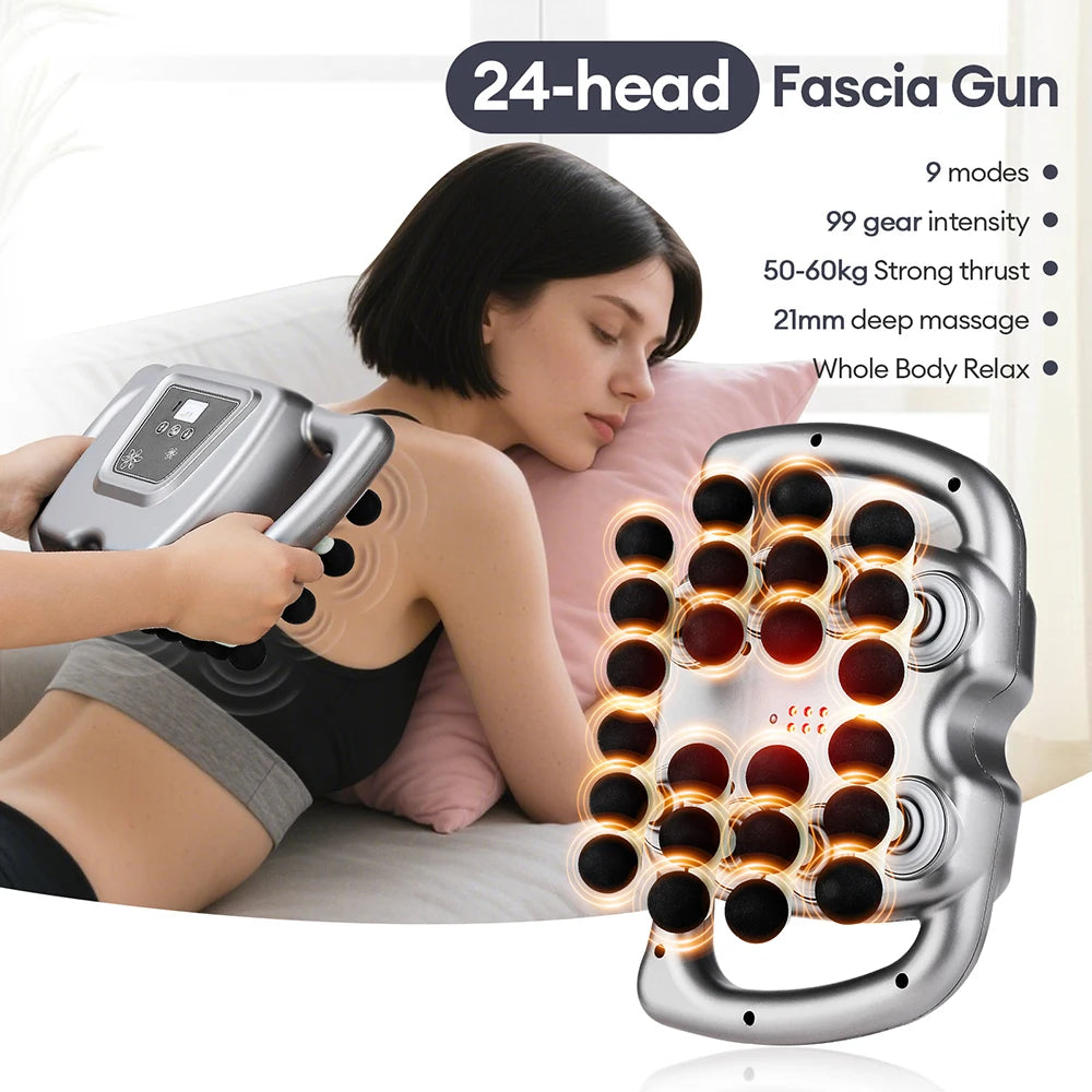 Foreverlily 24 Head Massage Gun 9 Modes High Frequency Vibration Back Shoulders