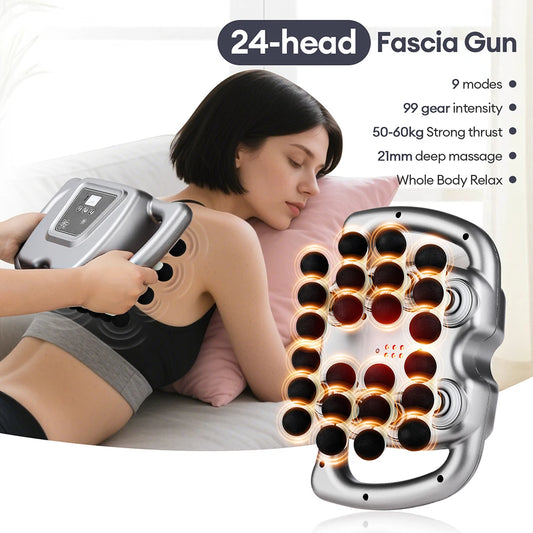 Foreverlily 24 Head Massage Gun 9 Modes High Frequency Vibration Back Shoulders