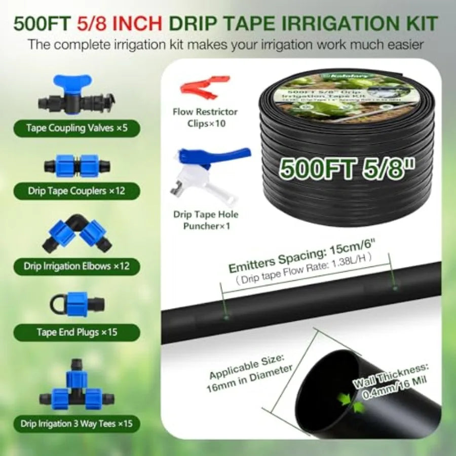 Drip Tape Irrigation Kit Reinforced PE Tubing System