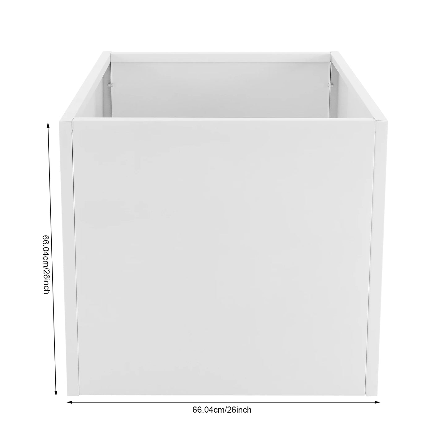 Steel Planter Box, 26x26x26" Raised Garden Bed with Pre-Drilled Hole, Decorative Outdoor Flower Pot for Yard Patio Balcony Plant