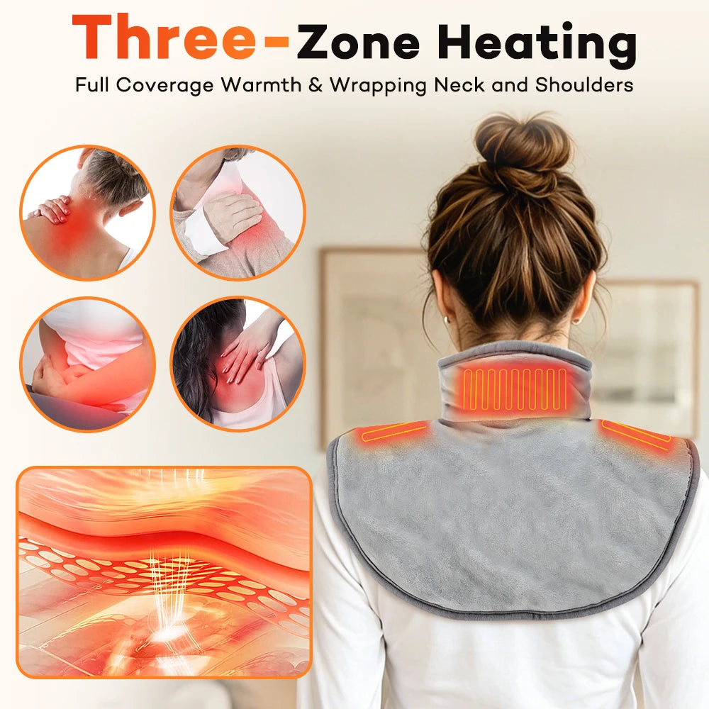Heating Pad for Neck and Shoulders and Back Three Gear Hot Compress Cervical Shawl Warmer USB for Shoulder Neck Back Relax Brace