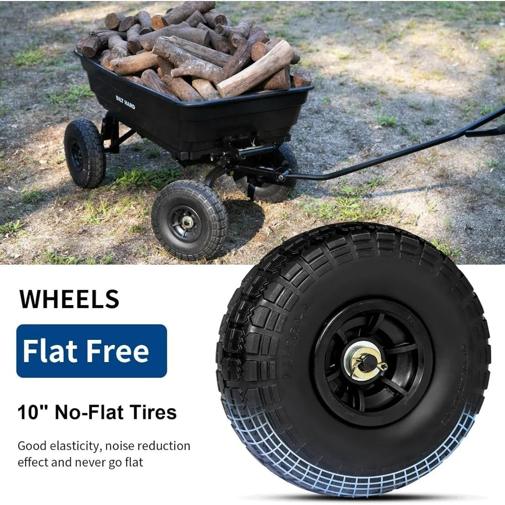BILT HARD Yard Dump Cart No Flat Tires 600lb Capacity