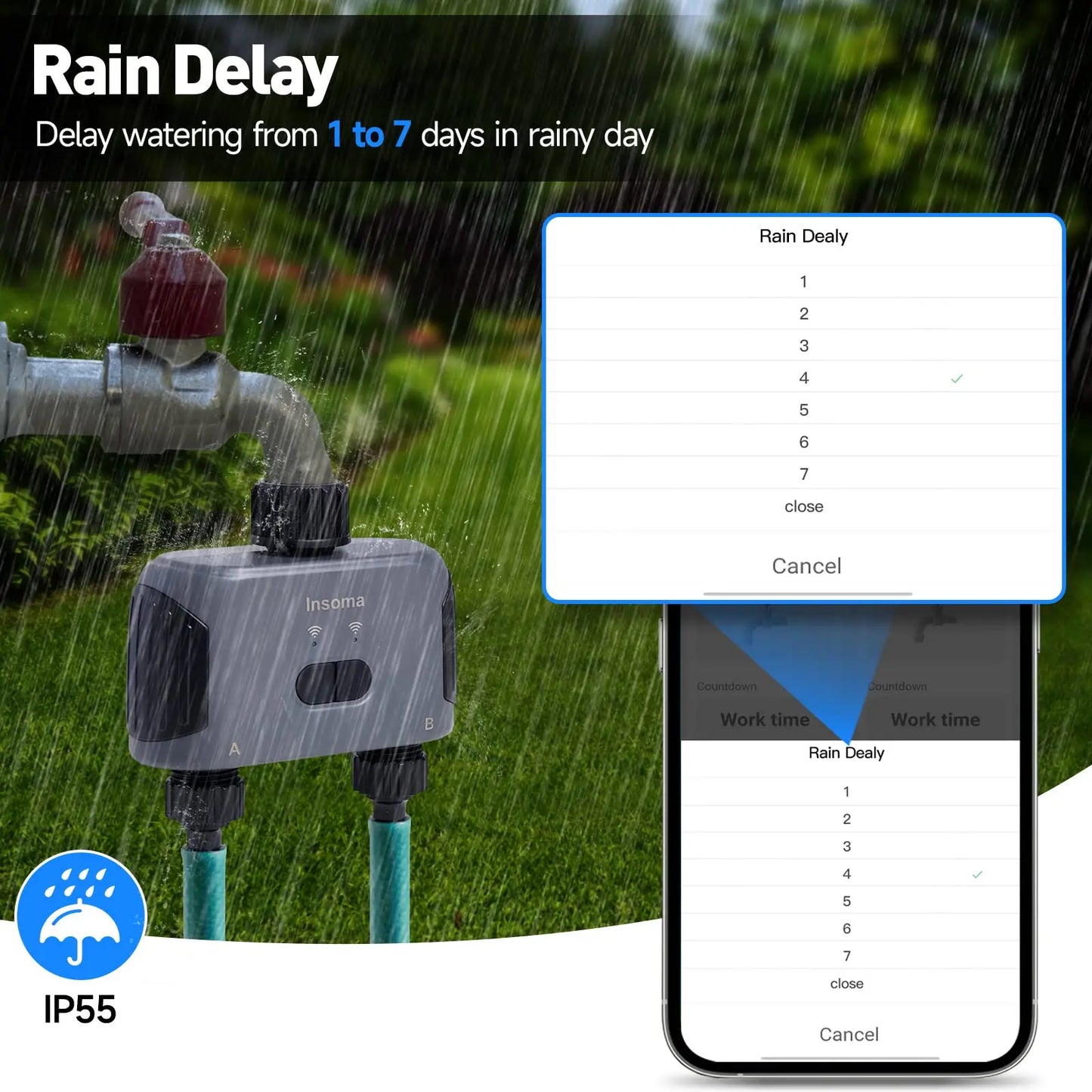 Insoma Zigbee WiFi Automatic Water Timer For Garden Irrigation System
