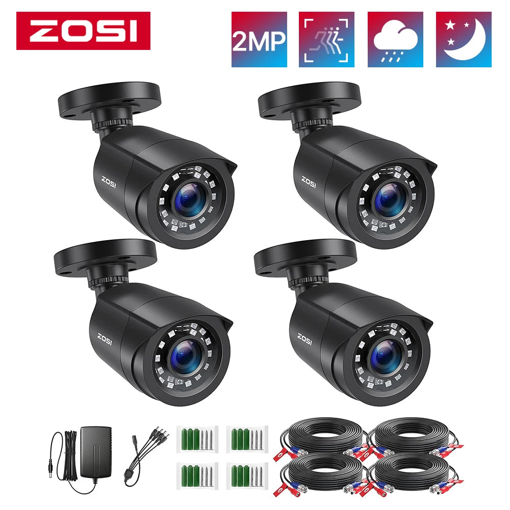 ZOSI 4 Pack 1080P TVI Security Cameras Analog CCTV DVR