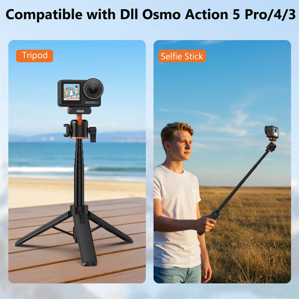 Vrig Magnetic Quick Release Tripod 360 Ballhead Cold Shoe Selfie