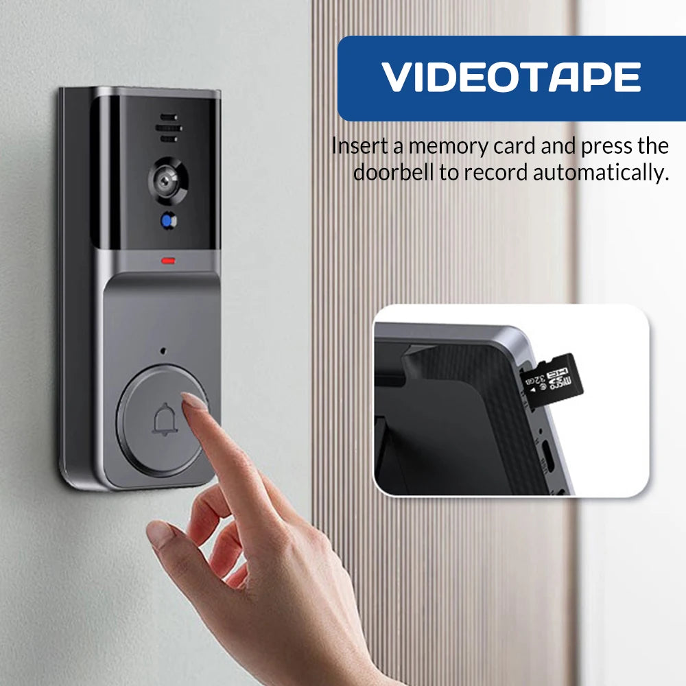 4.3" HD IPS Screen Wireless Visual Intercom Doorbell, 2.4G Smart Video Doorbell Camera 2-Way Talk Audio, Clear Night Vision Low Consumption Long Standby No WiFi Needed Household Home Security Monitoring System