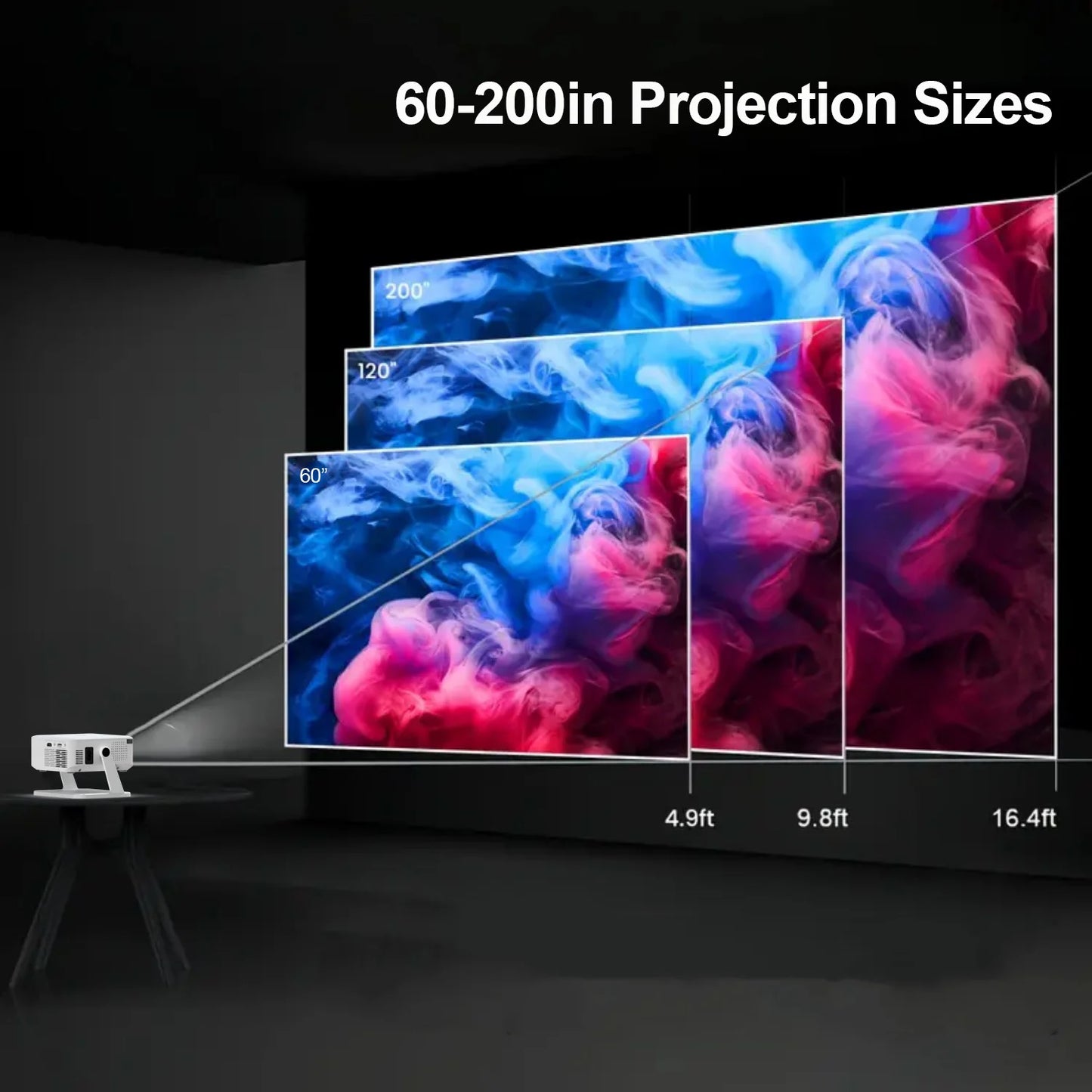 Xnano Android Smart Projector With Holder 300 ANSI Lumens HDMI