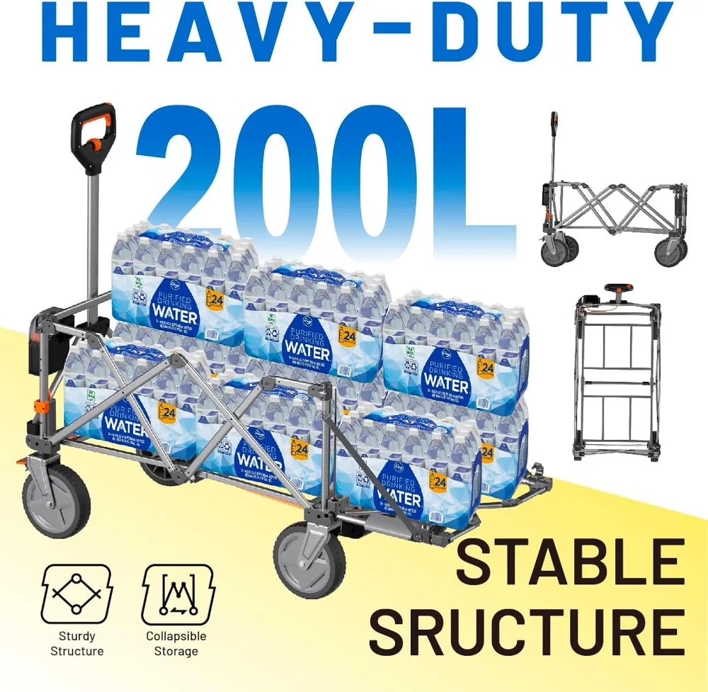 Electric Wagon Cart With All Terrain Wheels 200L Capacity