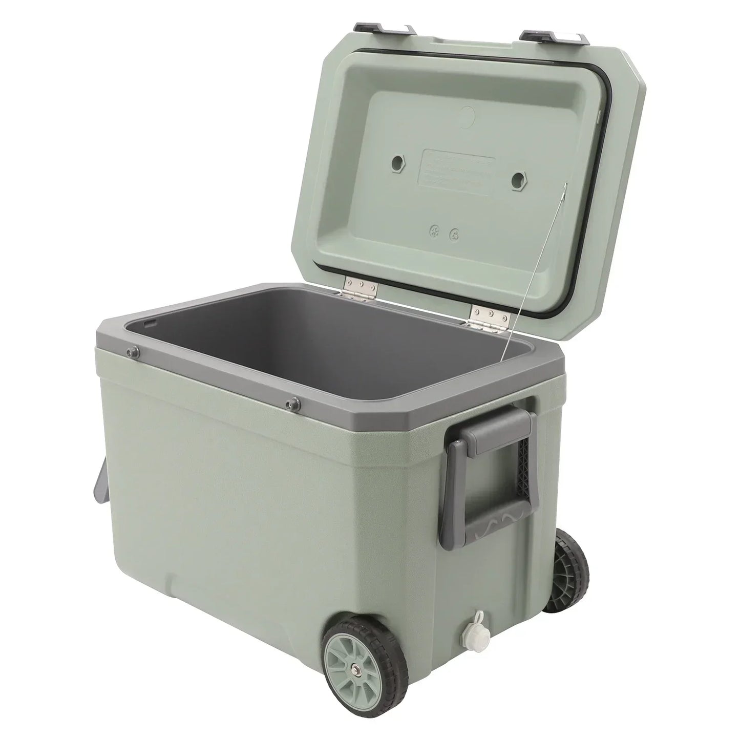 Insulated Wheeled Cooler With Handle For Camping And Boating