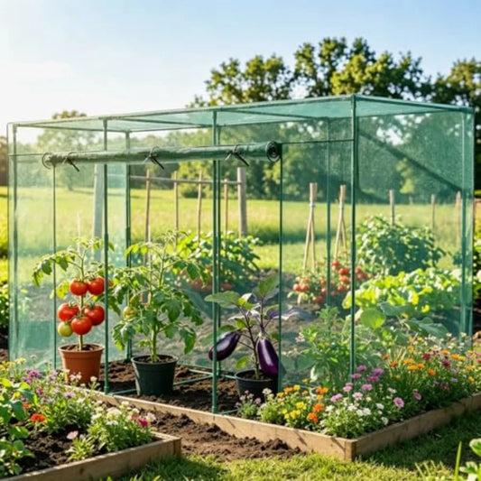 Outdoor Garden Crop Cages Wind Resistant Frame And Zippered Door