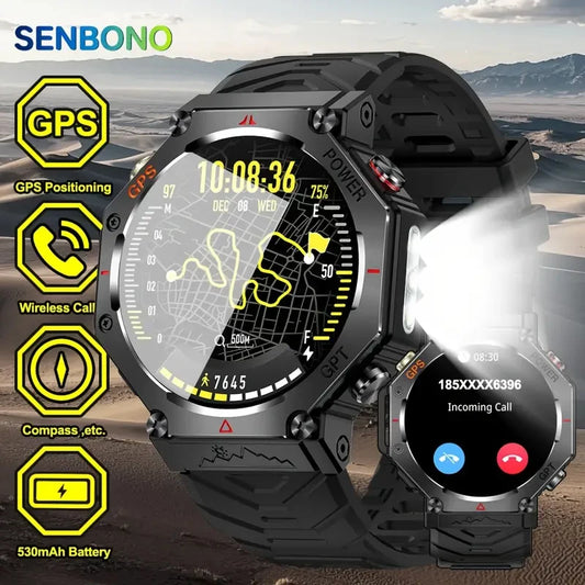 Senbono GPS Smartwatch Built In Bluetooth Calls Fitness Tracker Waterproof