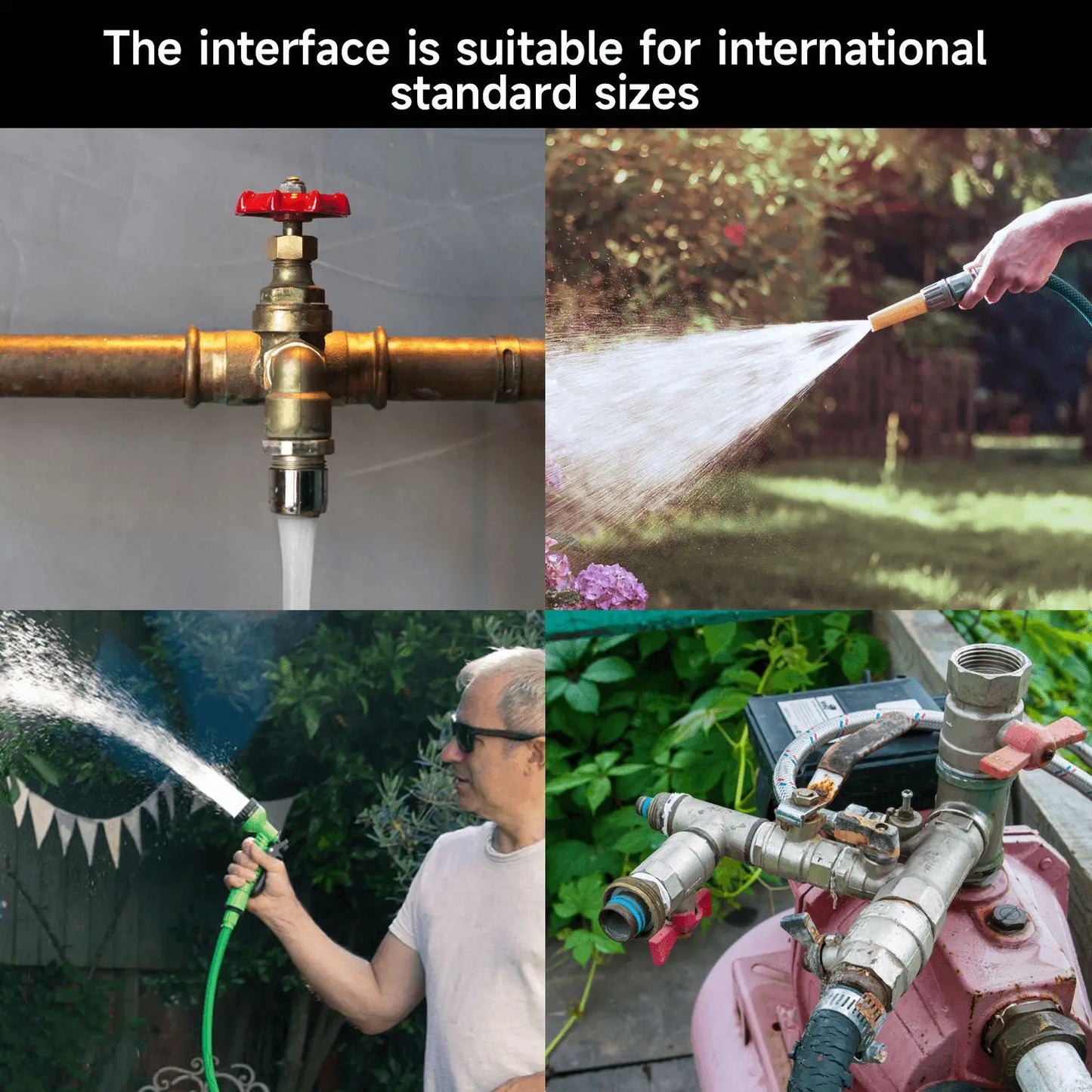 Expandable Garden Hose With Holder And Spray Nozzle