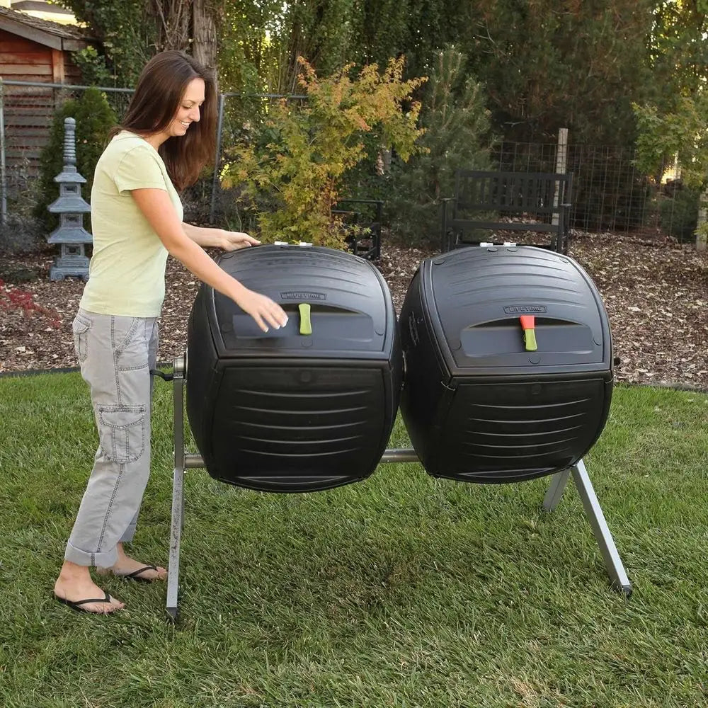 Ticify 60072 Dual Compost Tumbler For Home And Garden