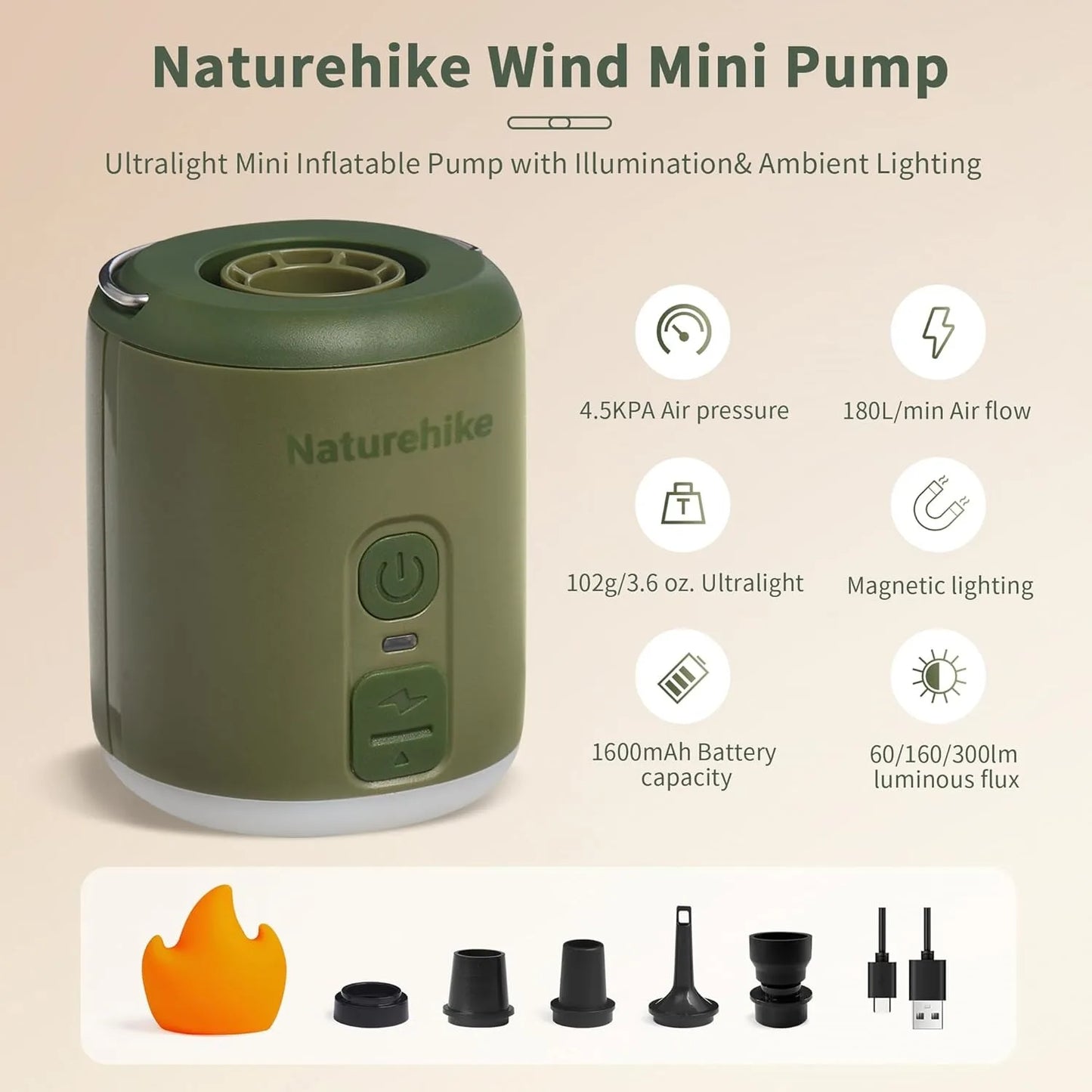Naturehike Portable Multi Function Air Pump For Inflatable Mats