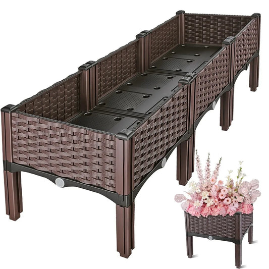 Raised Garden Bed Planter With Self Watering Elevated Design Outdoor