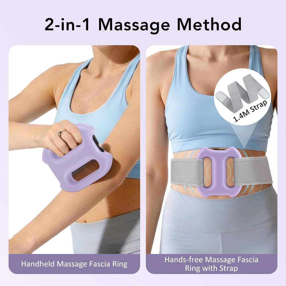 Electric Body Fascia Ring Portable Dual-Ring Vibration Fascia Massager For Back Waist Arm Leg Fat Burning Weight Loss Deep Tissue Muscle Fitness Massage Ring