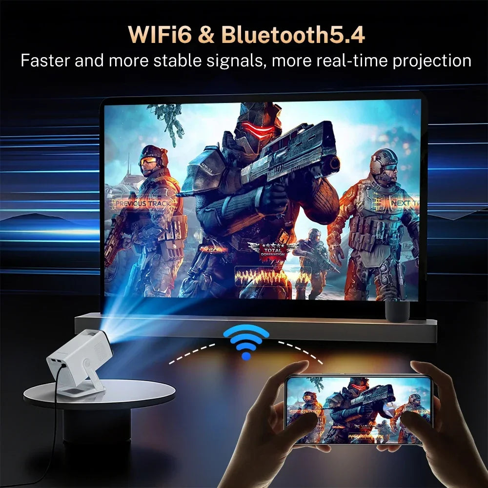 LynCast Mini Projector 1080P 4K Supported WiFi 6 Bluetooth 5.4