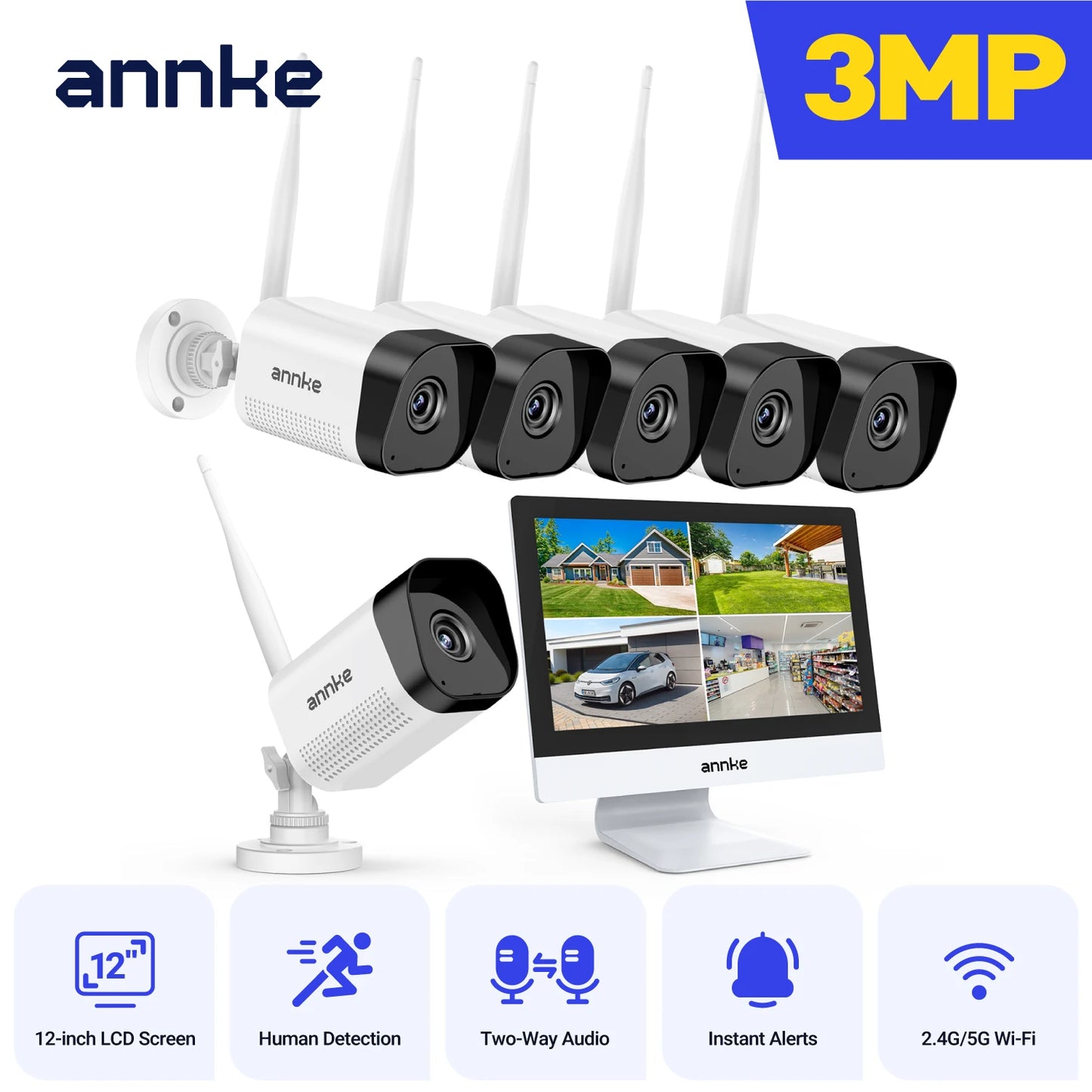 ANNKE 8MP WiFi Security Camera System With 4K Night Vision